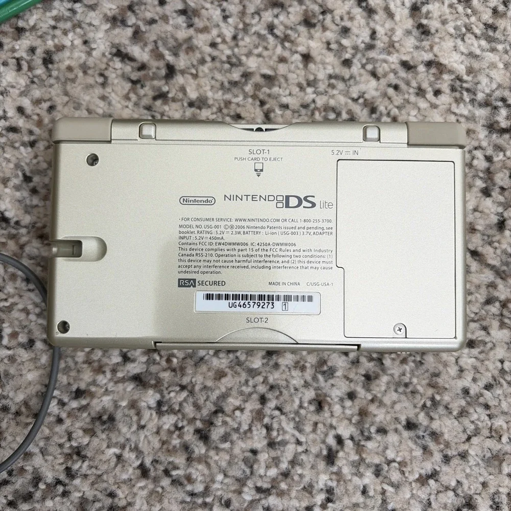 Nintendo DS Lite Zelda Triforce Console Gold Charger, Stylus, 8 Games, Case